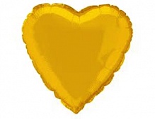 FM 4" сердце-микро Золотое без рисунка фольгированный шар