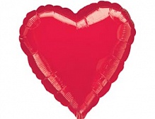 FM 4" сердце-микро Красное без рисунка фольгированный шар